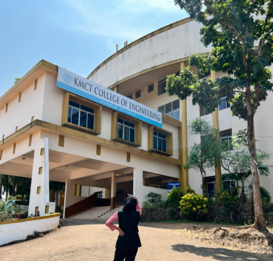 Aami standing outside KMCT College of Engineering