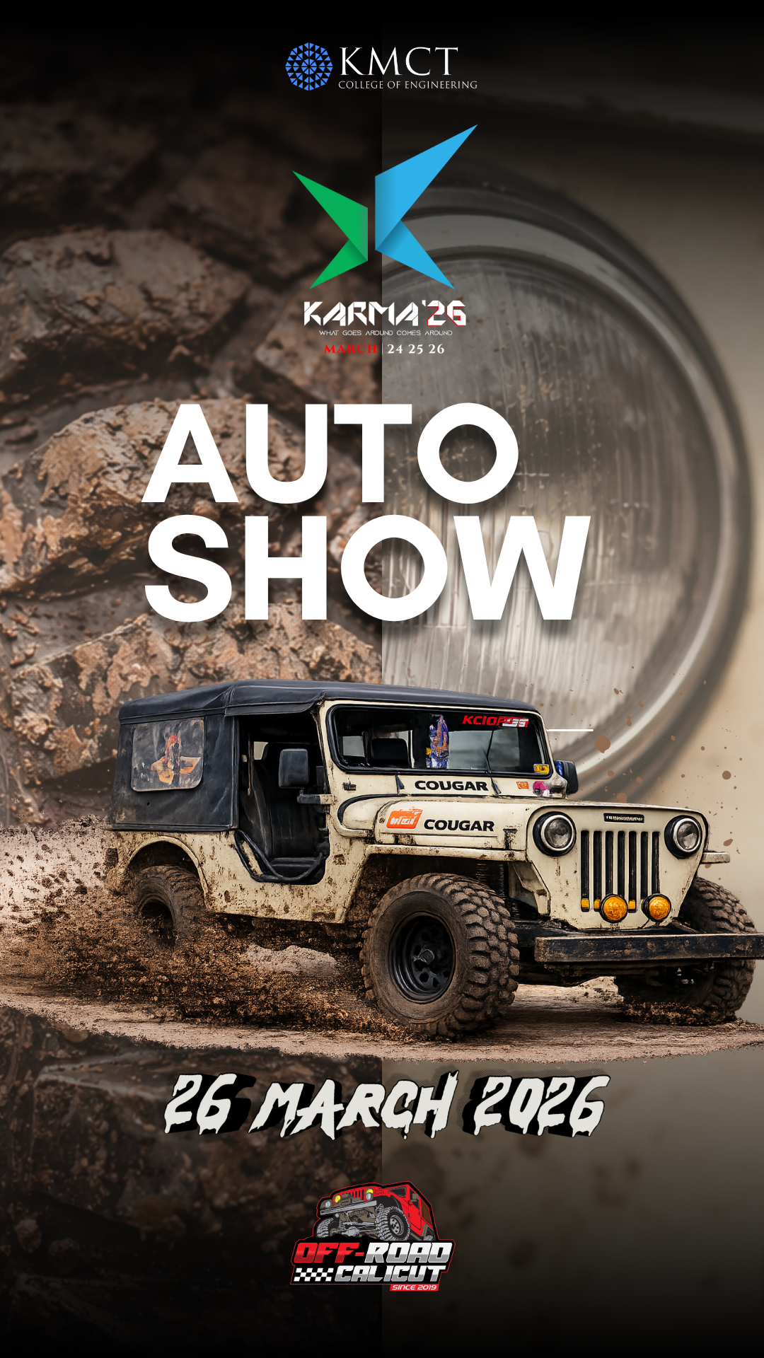 Karma Auto Show off-road event poster