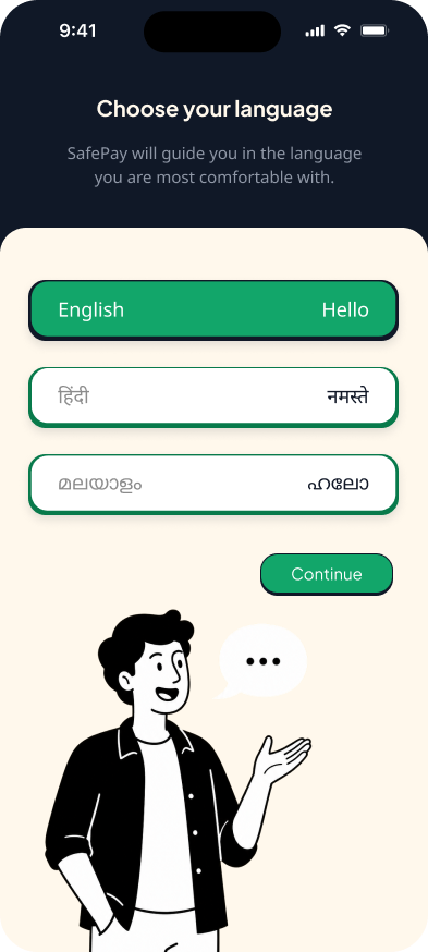 Multilingual onboarding interface